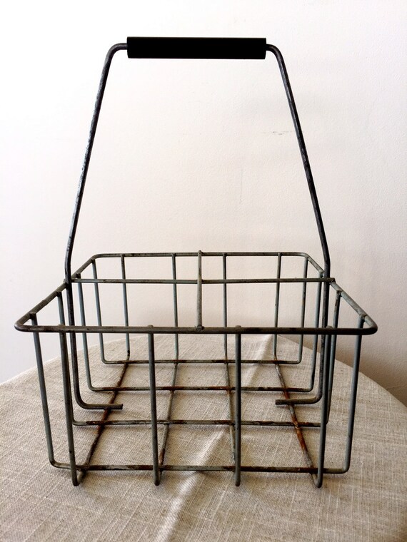 Vintage Wire Milk Bottle Carrier Four by BarnboardAntiques on Etsy