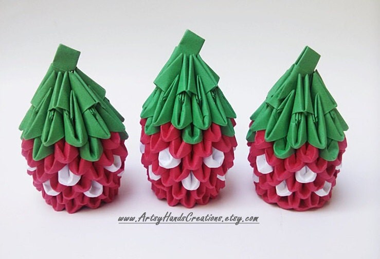 3d Origami Fruit Basket 3d Origami Strawberry 3d Origami