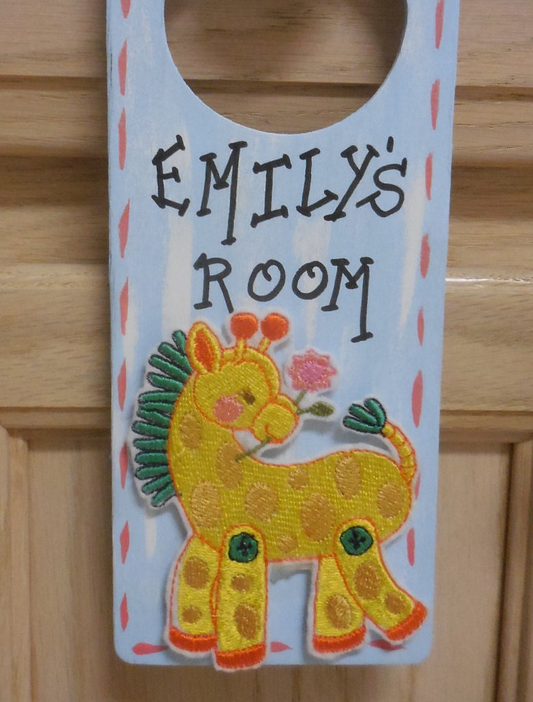 Kids Personalized Door Knob Hanger Custom Painted & by InStitchs