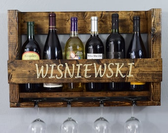 Personalized Wine Rack | Wedding Gift | Rustic Wine Rack | Housewarming Gift | Bridal Shower Present | Wedding Gift Wine Rack | Wine Rack
