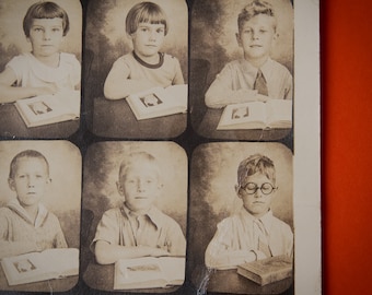 Antique School Photograph (c.1920's 30's) | Vintage Class Picture | 20th Century School | Film Prop, Display Decor