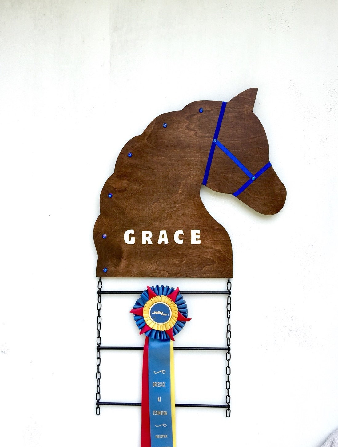 Customized Horse Show Ribbon Display 3 Ribbon by CherryEquine