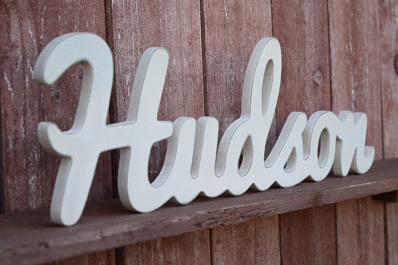 Hudson Baby Name Wood Sign Nursery Decor Wooden Baby