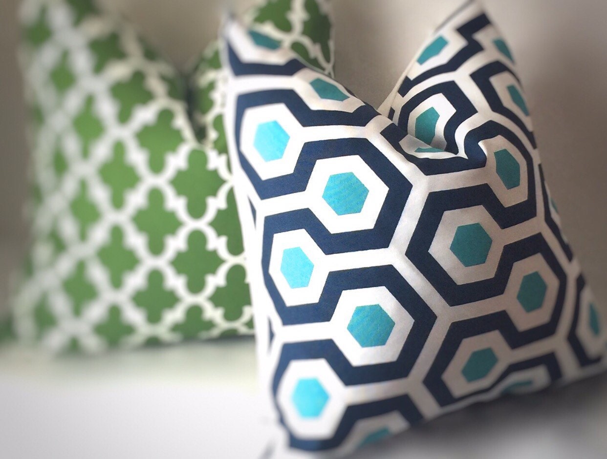 Outdoor Greek Throw Pillow Outdoor Pillows by SewDeevinePillows