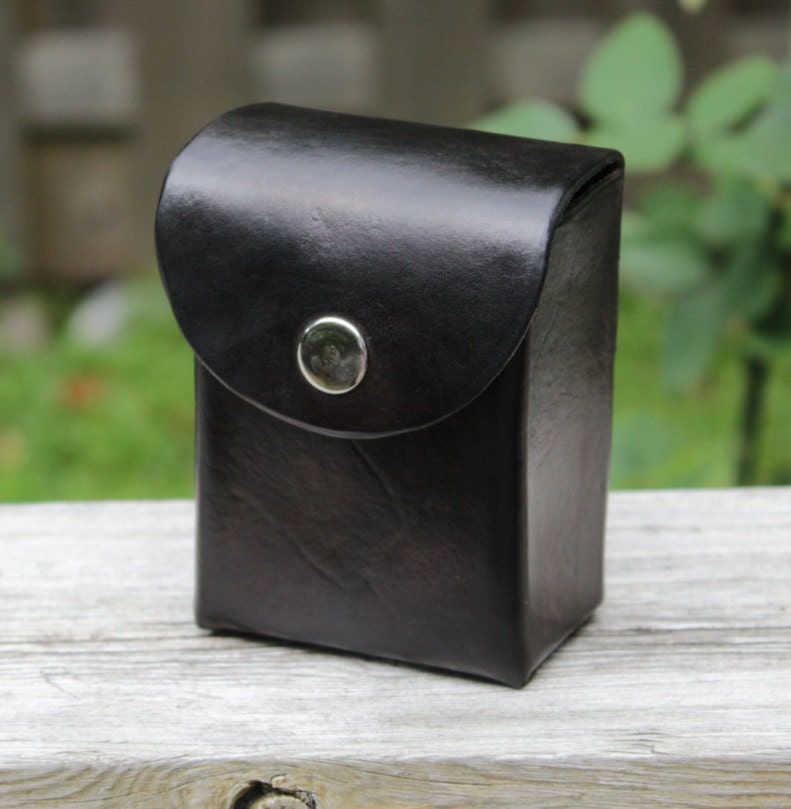 Custom 80 card leather deck box with belt loop/clip for