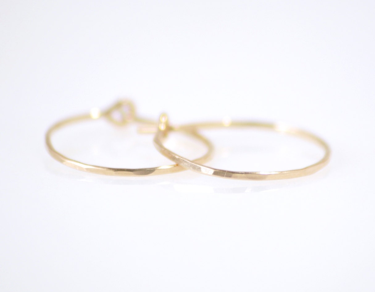 Small gold hoop earrings hammered gold hoops tiny gold