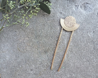 Brass Moon Hair Pin | Hair Fork Stick | Comb | Hairpin | Boho Half Circle Accessories