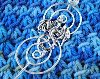 Silver Dragon Shawl Pin