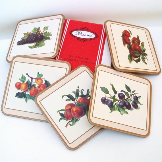 Vintage Cork Coasters Drink Coasters Pimpernel Coasters Set