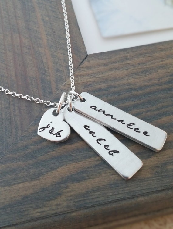 personalized hand stamped necklace