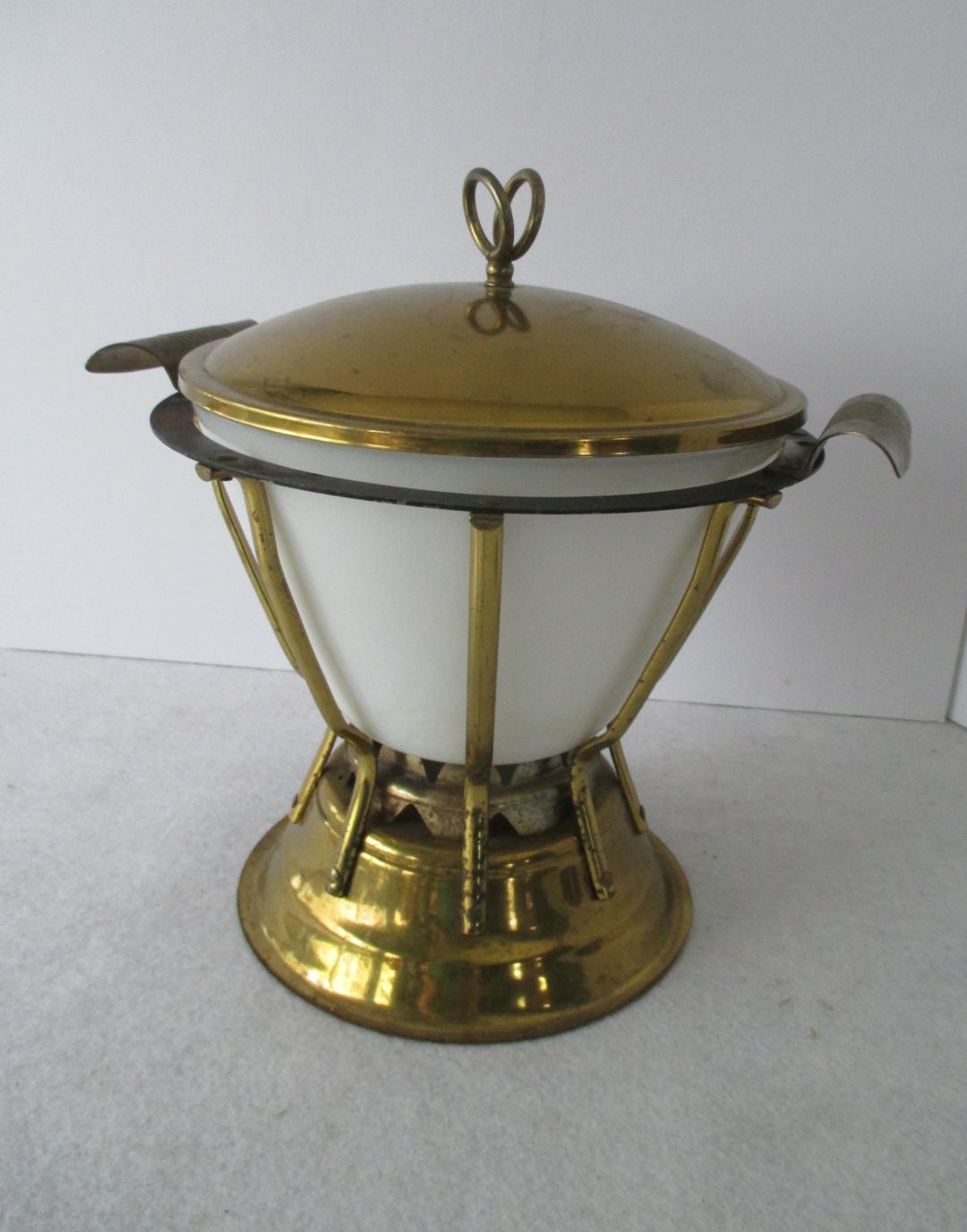 Buffet Warmer Fire King Vintage Chafing Dish Brass and