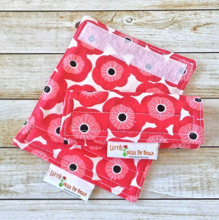 Luggage Handle Wrap Covers Set of 2 Hot Pink Floral Print