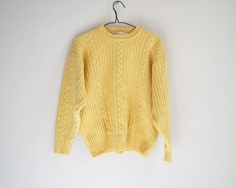 70s Cable Knit Wool Sweater