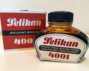 Vintage Pelikan Brown Ink Germany Full Bottle in Box