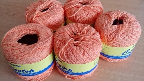 Patons Cottontop Knitting Yarn Orange 50g Balls Soft Cotton