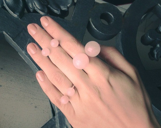 Rose quartz ring - Ring with quartz - Pink stone ring - Natural stone - Fashion ring - Gift idea Bridesmaid ring
