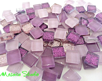 Mini Crystal Tiles 10x10mm - Purplelicious mix 400pc