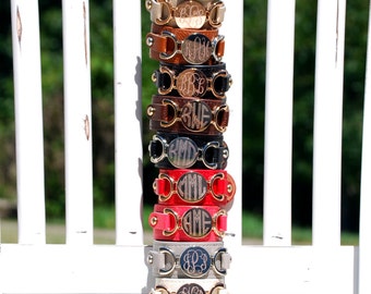 Monogrammed Leather Cuff Bracelets-FAST Shipping! The Original!