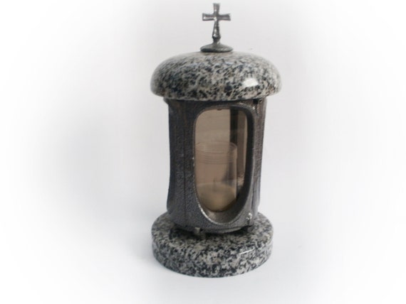 Headstone candle sconce Light glows In memory of Tombstone