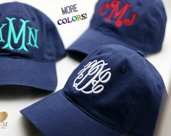 Navy Monogrammed Hat - Monogrammed Baseball Cap- Personalized Baseball Hat - Bridesmaid Gift