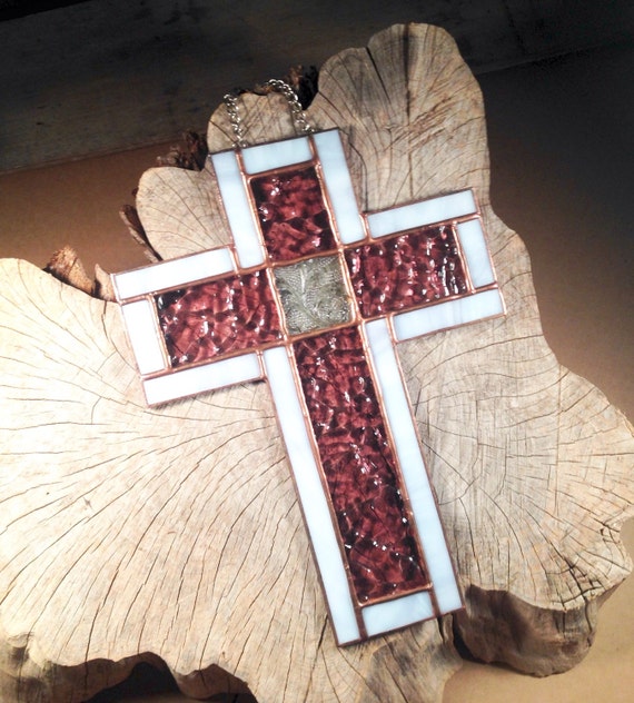 Cross decor Christian gifts cross gift cross by SunDogArtAndGlass