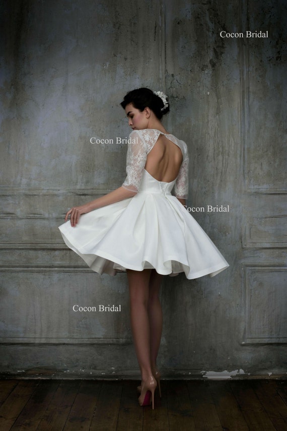Short Wedding Dresses with Sleeves