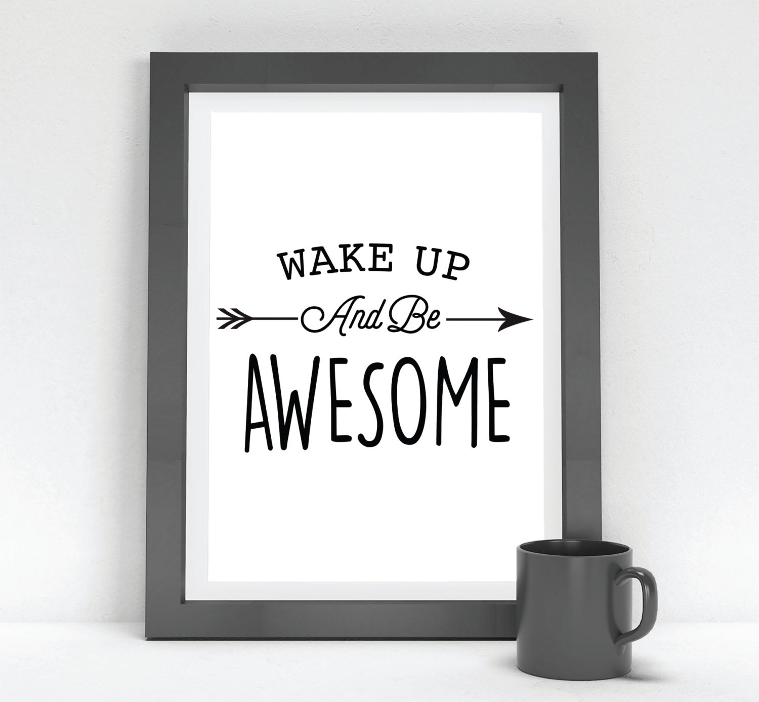 Printable Art Wake Up and Be Awesome Wall by InspireEmpire on Etsy