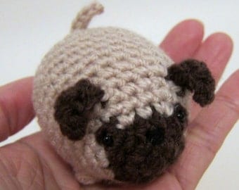 Bubble Pug Dog - Crochet Amigurumi Gift, Toy - finished product