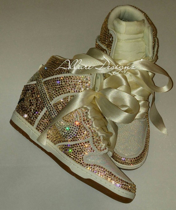 Swarovski crystal nike dunks blinged out nikes by AllureDesignz