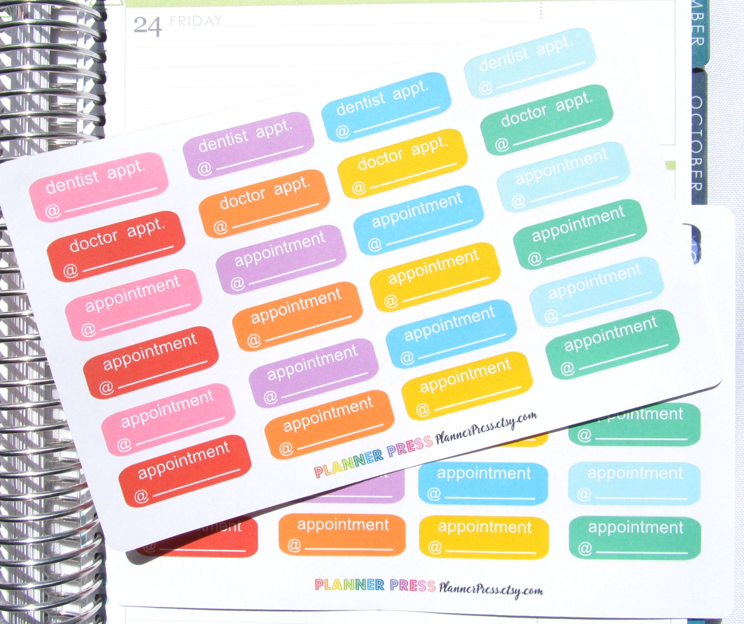 Download Rainbow Dentist Doctor & Blank Appointment Planner Sticker