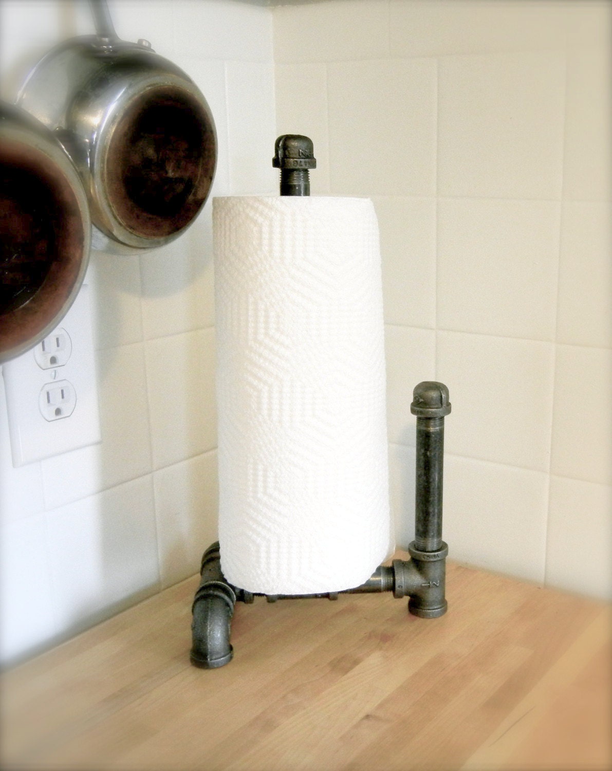 Industrial Paper Towel Holder Plumbing Pipe Repurposed