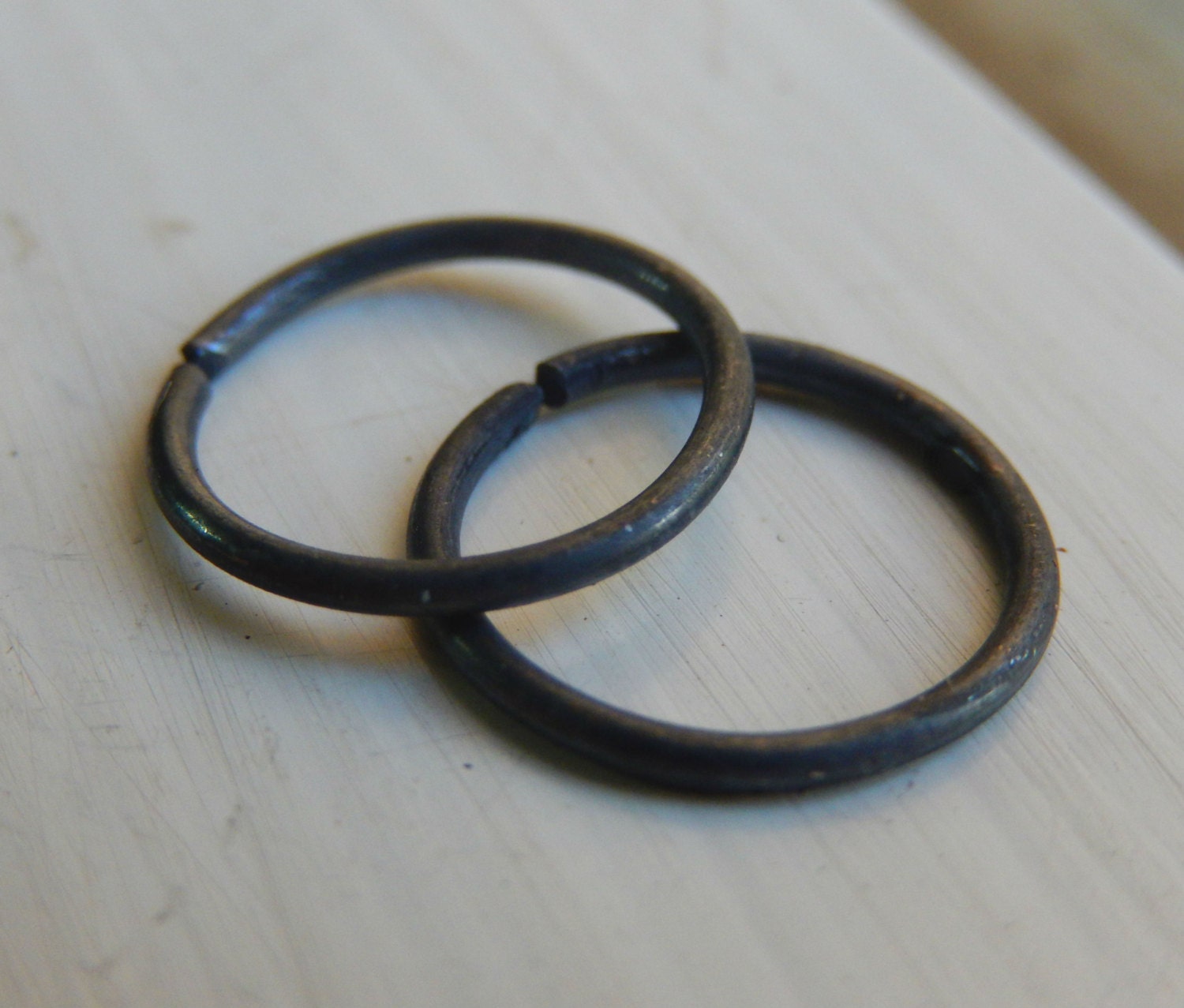 Black Hoop Earrings // Men's Hoop Earring // Black