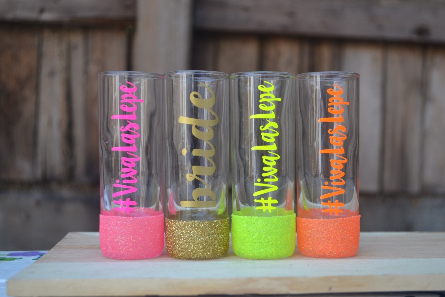 Glitter shot glasses