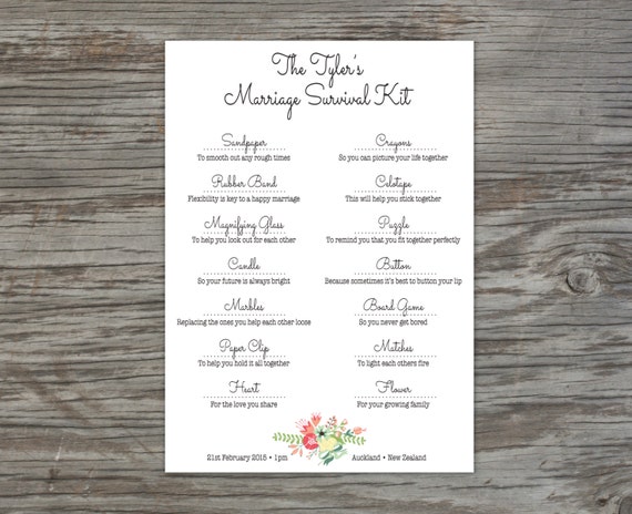 Marriage Survival Kit DIY Customized Digital Design