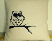 Canvas Stenciled Pillow - Owl