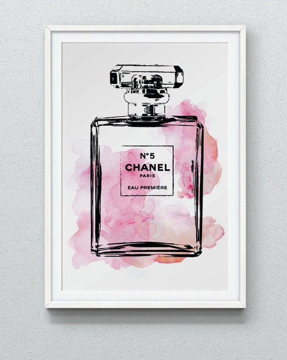 24x36 inches Large Chanel No5 water color digital by hellomrmoon