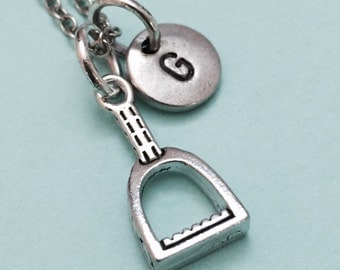 Stirrup necklace, stirrup charm, western necklace, personalized necklace, initial necklace, initial charm, monogram