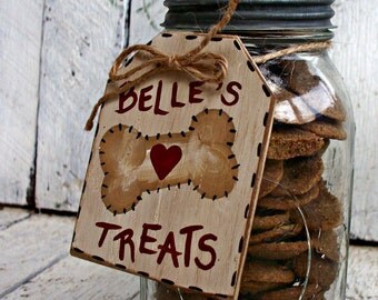 Dog Treat Jar Tag, Custom Dog Treat Container Label, Pet Treat Jar Tag, Personalized Dog Tag, Dog Treat Holder Sign