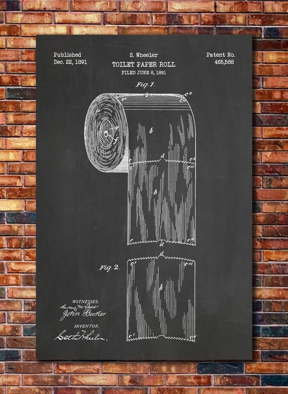 Toilet Paper Roll Patent Print Art 1891