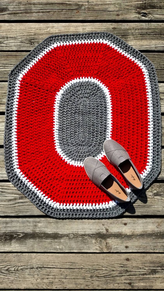 Ohio State Rug Ohio State Crochet Rug by scarletngreycrochet