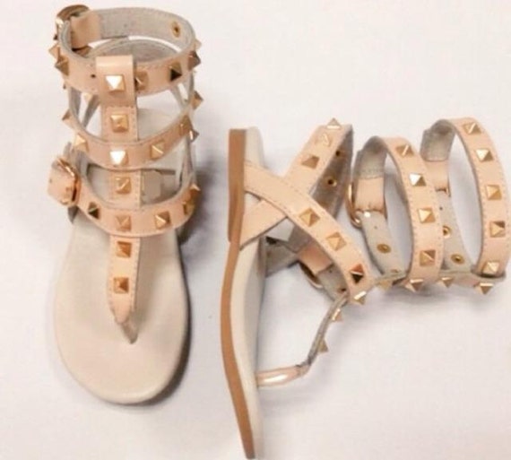 tan sandals with studs