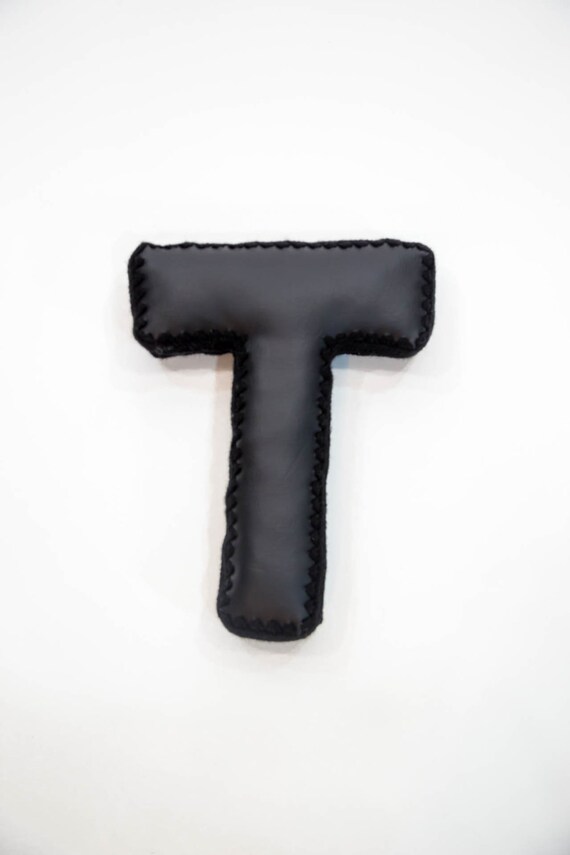 Letter T Decorative Pillow Alphabet Accent