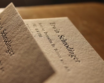 150 Letterpress Business Cards Hand Printed on Single Ply 110 Crane's Lettra