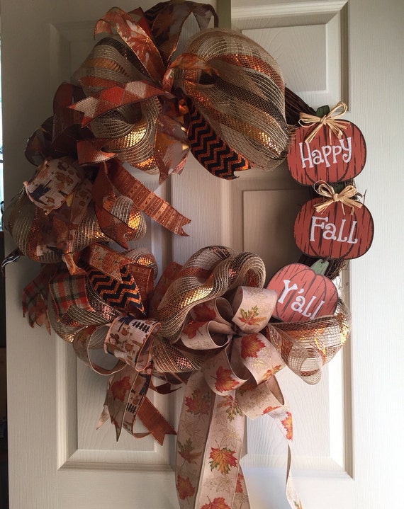 Deco Mesh Grapevine Wreath by AllAboutTheWreath on Etsy
