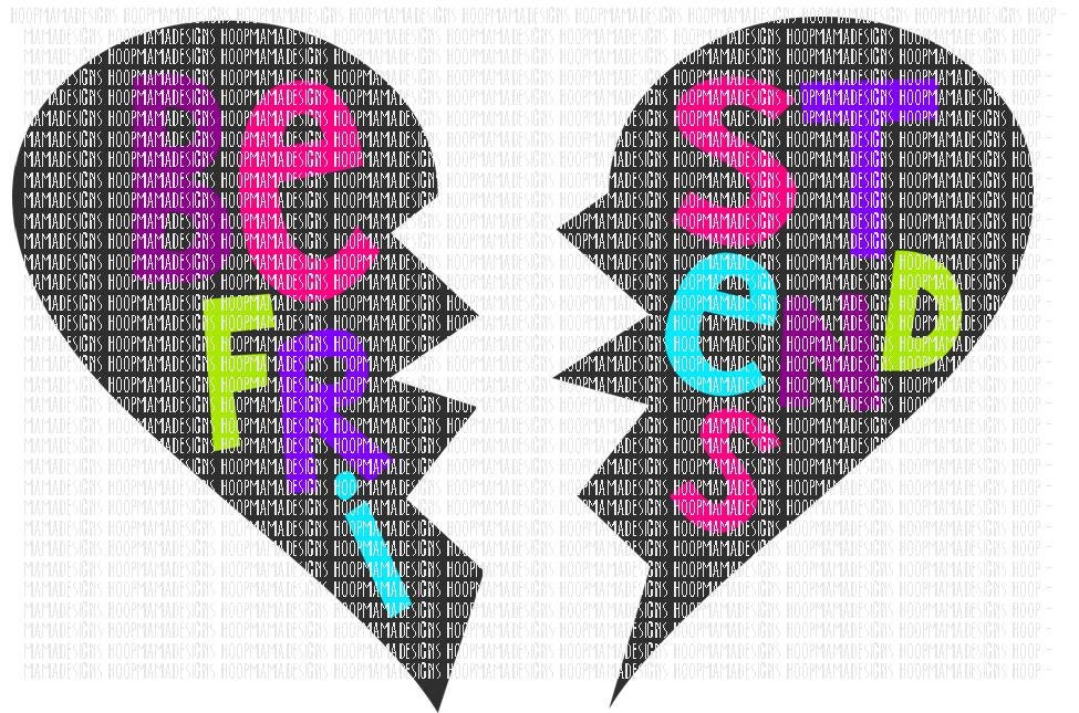 Best Friends Heart SVG DXF EPS and png Files for Cutting
