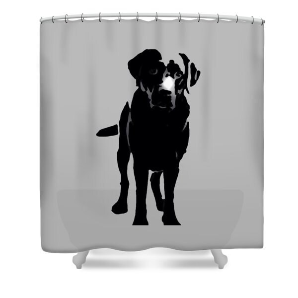 Black Lab Shower Curtain Dog Bathroom Curtain Bathroom