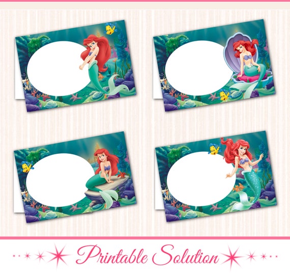 Little Mermaid Food Tents Little Mermaid by PrintableSolution