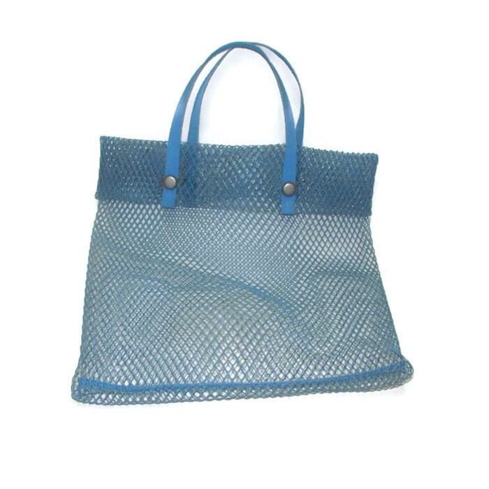 Old Shopping Bag / Vintage Mesh Shopping Bag / Plastic