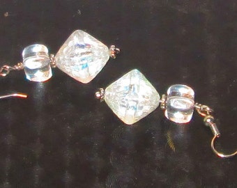 Crystal Pyramid dangle earrings, Jewelry,fish hooks