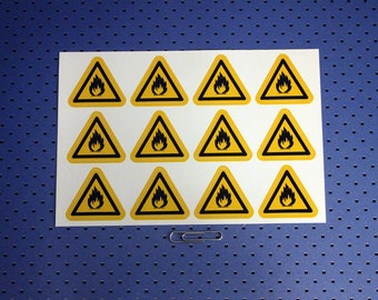 Flammable Warning Labels - Sticker Sheet